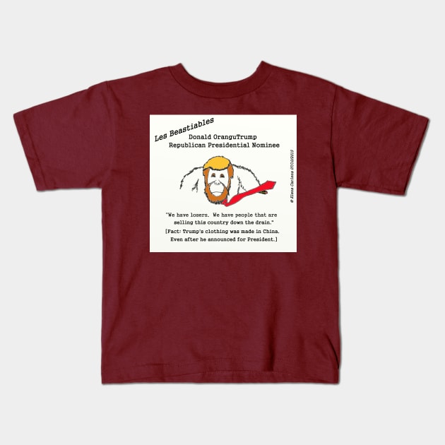 Donald OranguTrump has his clothing made in China Kids T-Shirt by elenacarlena